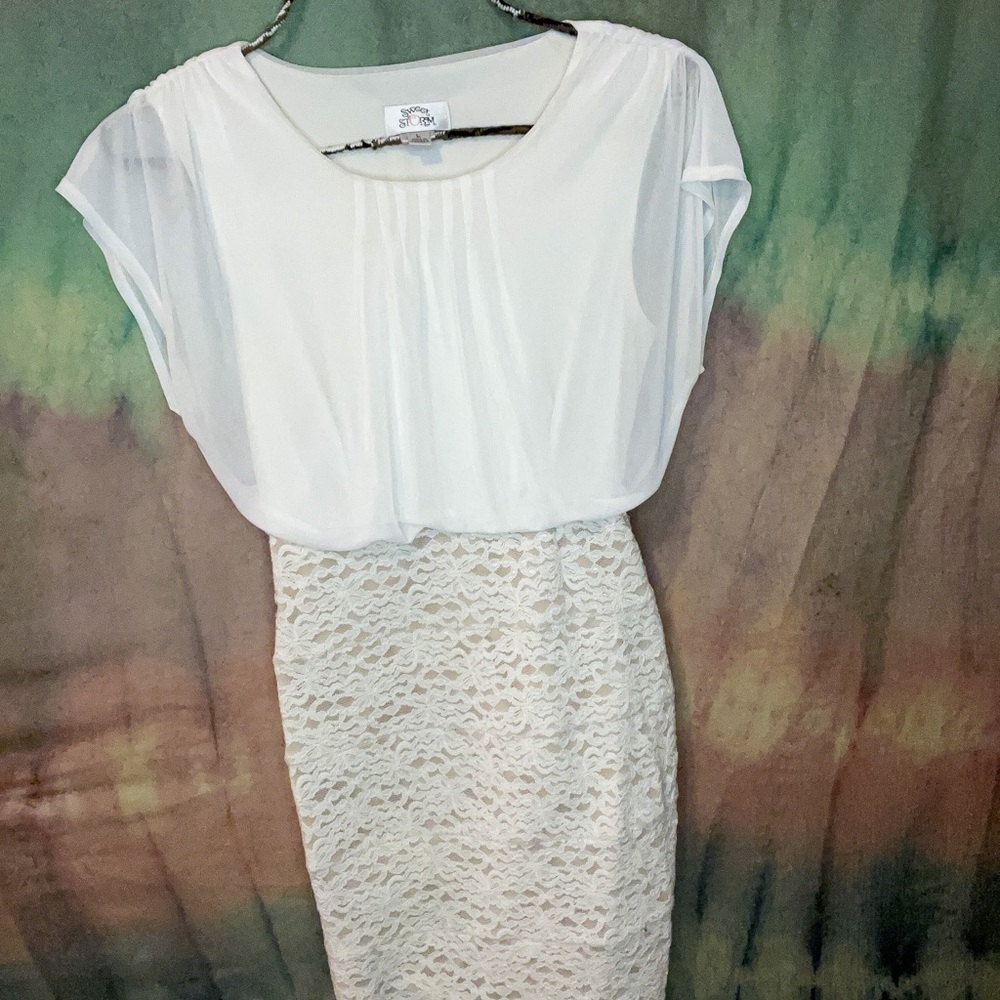 SWEET STORM WHITE L DRESS Dressy!